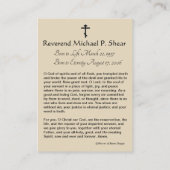 Sainte carte des funérailles byzantines de l'Est (Dos)