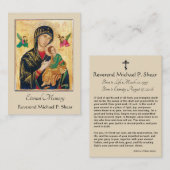 Sainte carte des funérailles byzantines de l'Est (Devant / Derrière)