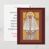 Sainte Elizabeth, nouvelle carte de prière des mar (Devant / Derrière)