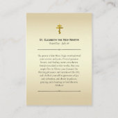 Sainte Elizabeth, nouvelle carte de prière orthodo (Dos)