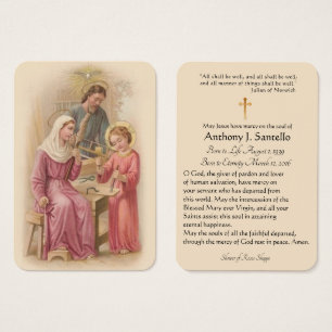 Sainte Famille catholique funéraire Carte Sainte -