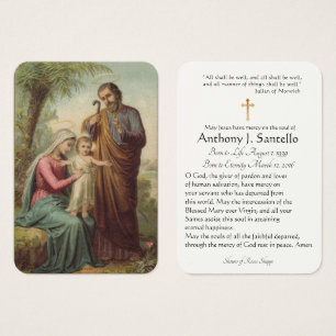 Sainte Famille catholique funéraire Carte Sainte -