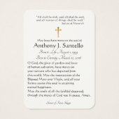 Sainte Famille catholique funéraire Carte Sainte - (Dos)