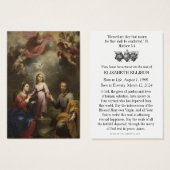 Sainte Famille catholique funéraire Carte Sainte - (Devant & derrière)