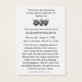 Sainte Famille catholique funéraire Carte Sainte - (Dos)