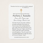 Sainte Famille catholique funéraire Carte Sainte - (Dos)