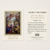 Sainte Famille Mariage prière Carte Sainte (Devant & derrière)