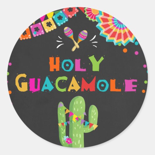 Sainte Guacamole fiesta faveur tag Sticker Cactus (Devant)