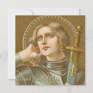 Sainte Jeanne d'Arc (JM 28) Carte de vœux carré bl