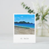 Sainte-Lucie Beach et . Carte postale de voyage (Debout devant)