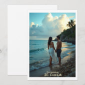Sainte-Lucie, Carte Anniversaire Lune de Miel des  (Devant / Derrière)
