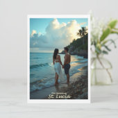 Sainte-Lucie, Carte Anniversaire Lune de Miel des  (Debout devant)
