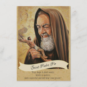 Sainte Padre Pio Lady Mont Carmel Prière Carte Sai