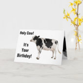 Sainte vache ! Carte d'anniversaire ! (Fleur jaune)