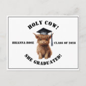 Sainte vache ! Carte postale Merci de diplôme (Devant)