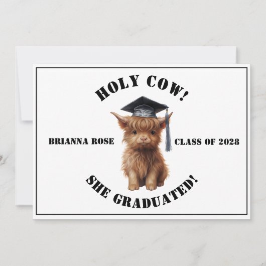 Sainte vache ! Faire-part de diplôme (Devant)