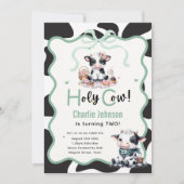 Sainte vache ! Invitations Anniversaires de enfant (Devant)