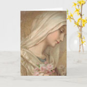 Sainte Vierge Marie Florale Carte Vintage (Fleur jaune)