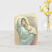 Sainte Vierge Marie Jésus Carte de Sympathie catho (Fleur jaune)