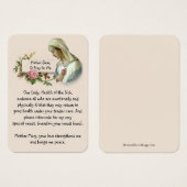 Sainte Vierge Marie Prière catholique pour la sant (Devant & derrière)