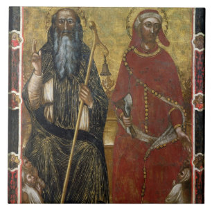 Saints Anthony Abbot en Eligius - Schildproces Tegeltje