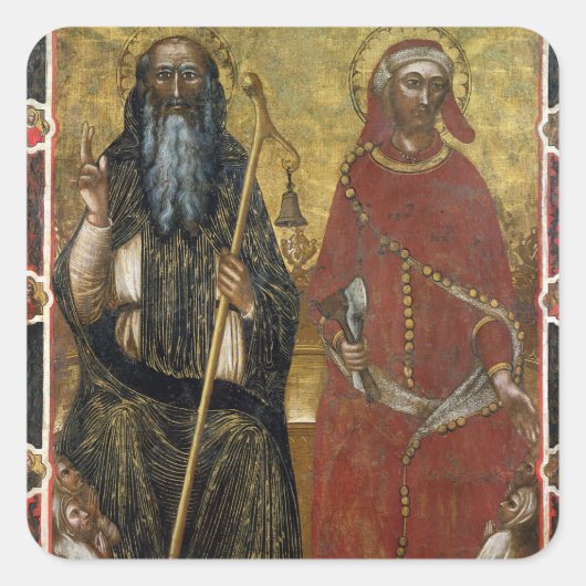 Saints Anthony Abbot en Eligius - Schildproces Vierkante Sticker (Voorkant)