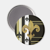 Saints Black en Gold Fleur de lis Magneet (Voorkant / Achterkant)