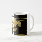 Saints Fleur de lis Mug noir et or (Devant droit)
