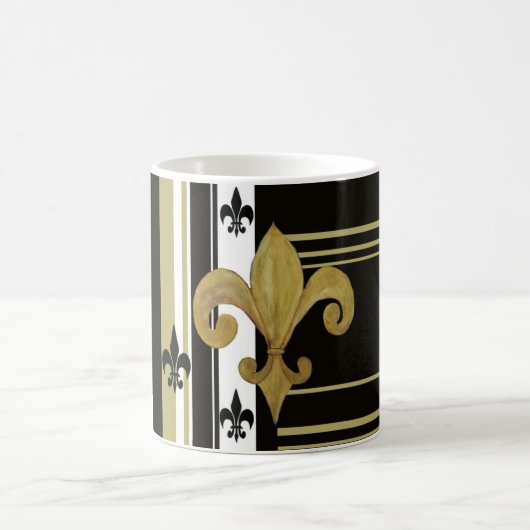 Saints Fleur de lis Mug noir et or (Centre)