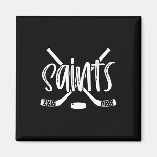 Saints Hockey Team Mascot School Spirit Spel Nacht Magneet
