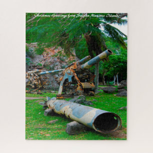 Saipan Mariana eilanden.Kerstgroeten Legpuzzel
