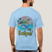 Saipe Tonga Off grid Pacific island whale turtle T-shirt (Achterkant)