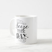 Saisissez le jour - tasse de café de typographie (Devant gauche)