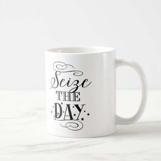 Saisissez le jour - tasse de café de typographie (Droite)