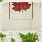 Saison automne Feuille rouge Serviette de cuisine (Plié)