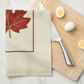 Saison automne Feuille rouge Serviette de cuisine (Quart Plié)