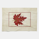 Saison automne Feuille rouge Serviette de cuisine (Horizontal)