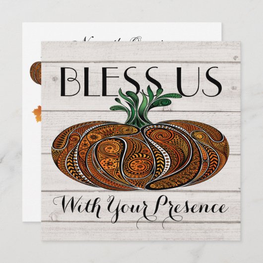 Saison Automne / Invitation Thanksgiving (Devant / Derrière)