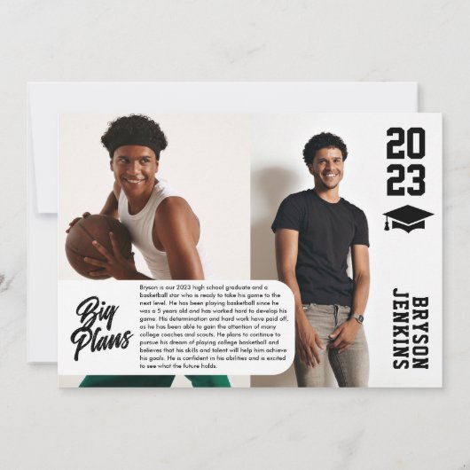 Saison Cappin Masculine Graduine Invitation (Dos)