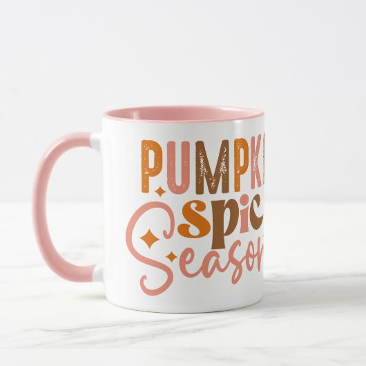Saison citrouille d'épices Mug de café à deux tons (Gauche)