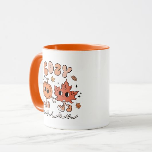 Saison cosy, Mug Vibes Automne, Doodle Automne Rét (Devant gauche)