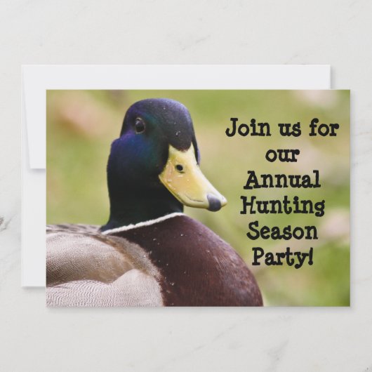 Saison de chasse Invitation de canard (Devant)