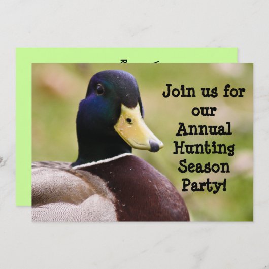 Saison de chasse Invitation de canard (Devant / Derrière)