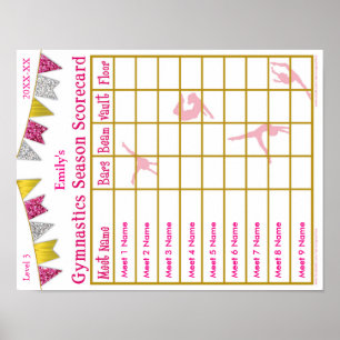 Saison de gymnastique Rencontre Scorecard Poster 9