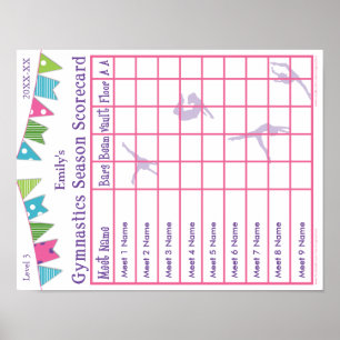 Saison de gymnastique Retrouvez Scorecard Poster 9