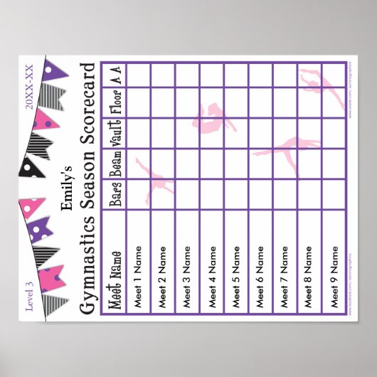 Saison de gymnastique Retrouvez Scorecard Poster 9 (Devant)