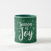 Saison De Joy Élégant Script Christmas Café Mug (Centre)