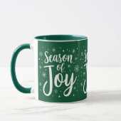 Saison De Joy Élégant Script Christmas Café Mug (Gauche)