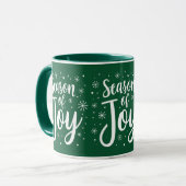 Saison De Joy Élégant Script Christmas Café Mug (Devant gauche)