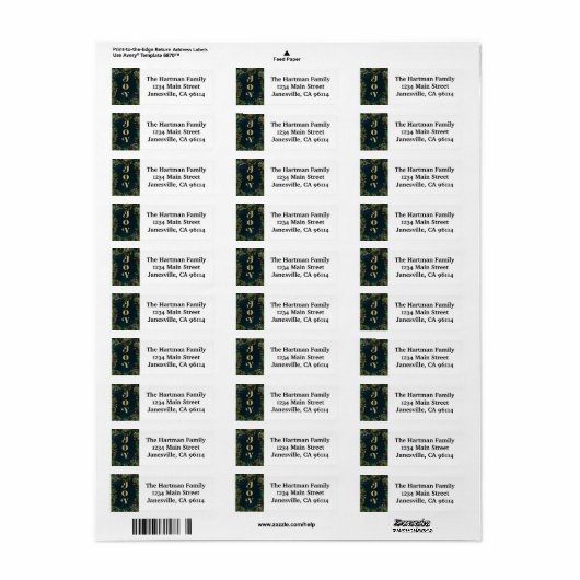 Saison de la joie Étiquette (Feuille entière)